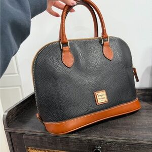 Dooney & Bourke Black and Tan Satchel